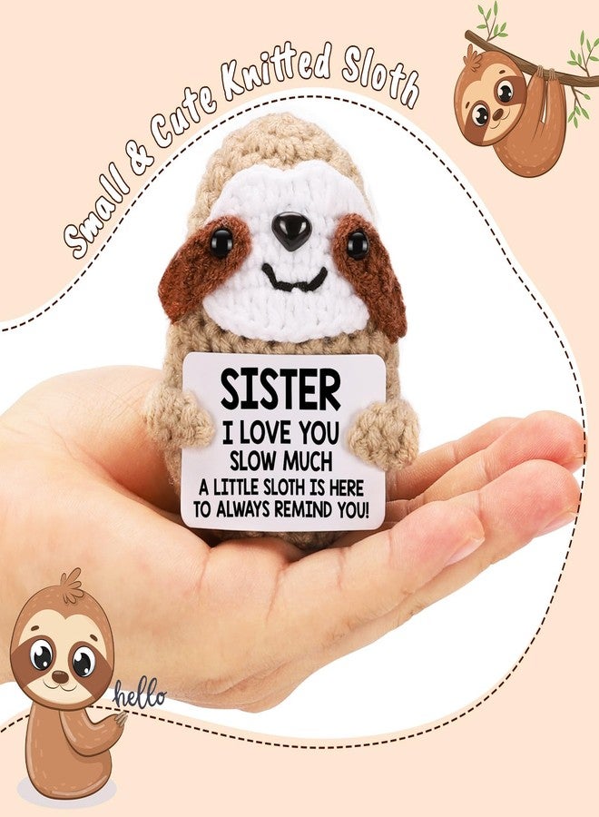 MBL Sister Valentines Birthday Gifts - Valentine's Galentines Day Funny Cute Small Crochet Sloth Graduation Stocking Stuffers Christmas Mothers Gift for Sisters Sis Big Little Soul Sister - Image 2